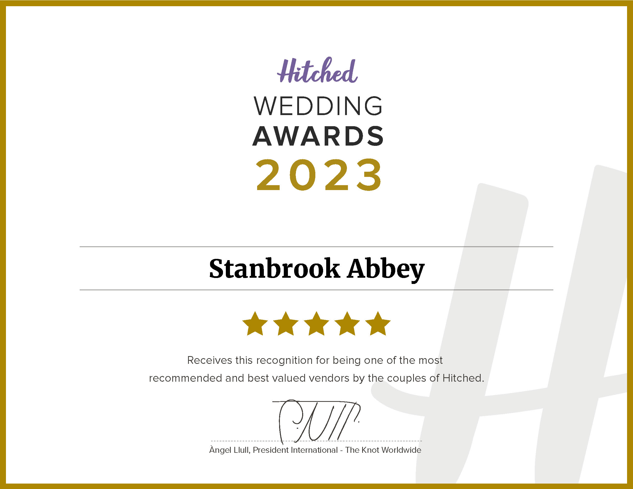 Hitched 2023 Most Recommended Venue